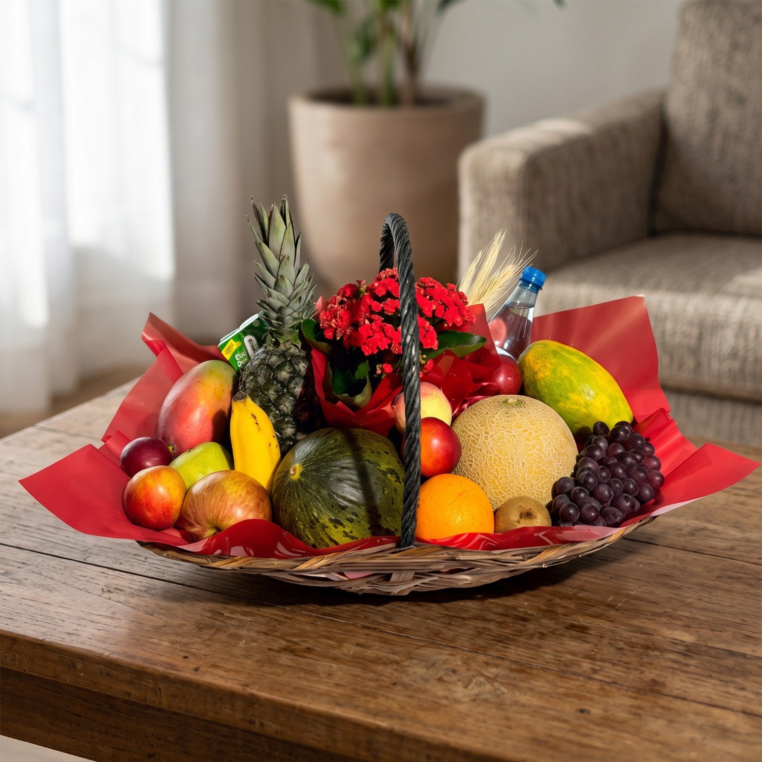 Cesta Café da Manhã Saudável com Frutas Frescas