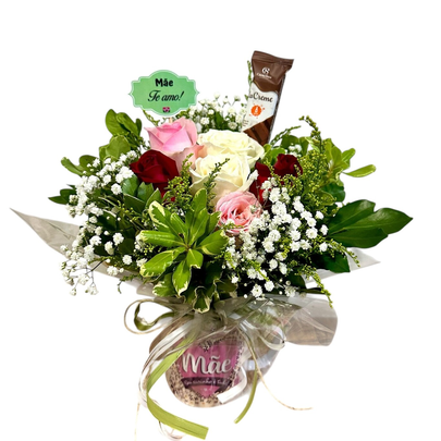 Caneca Dia das Mães com 6 Rosas
