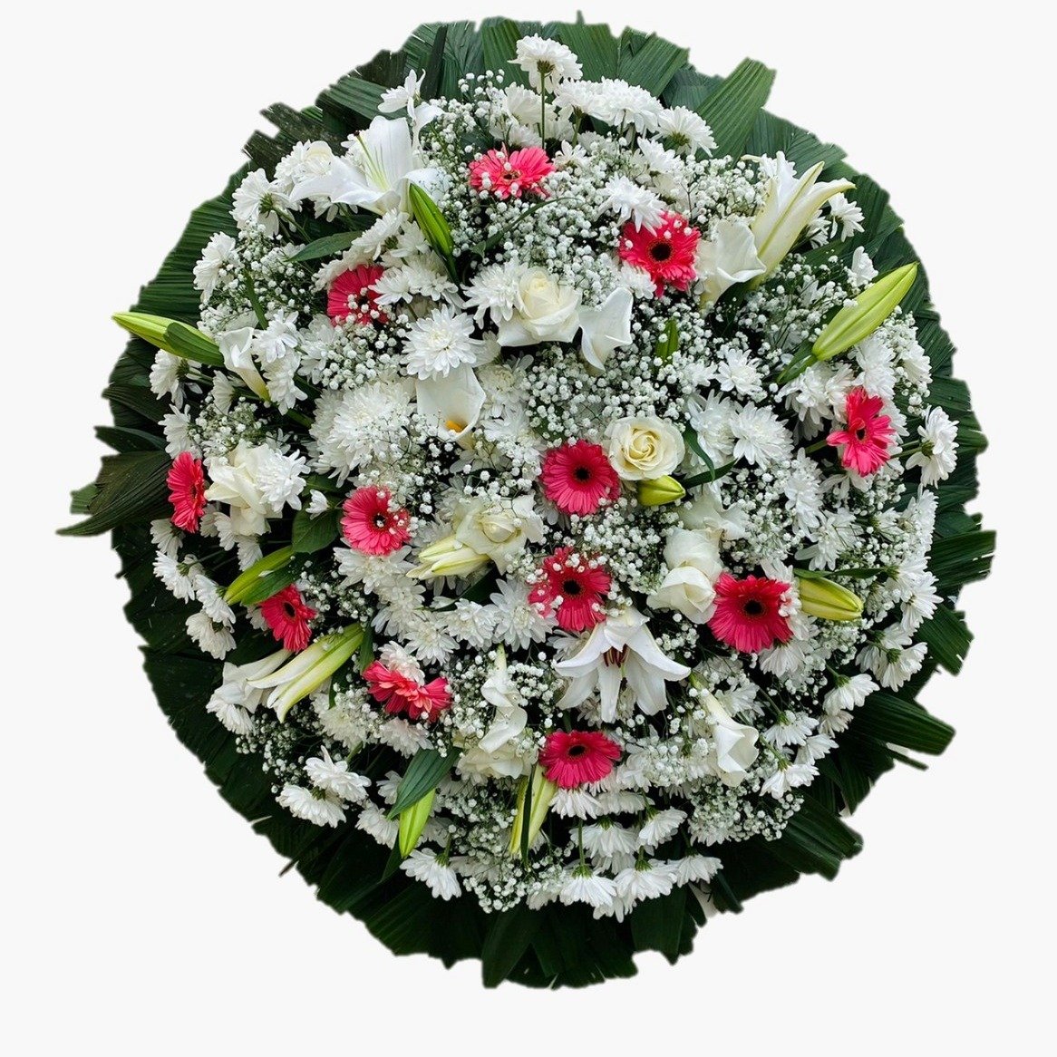 Coroa de Flores Luxo Rosa Média 