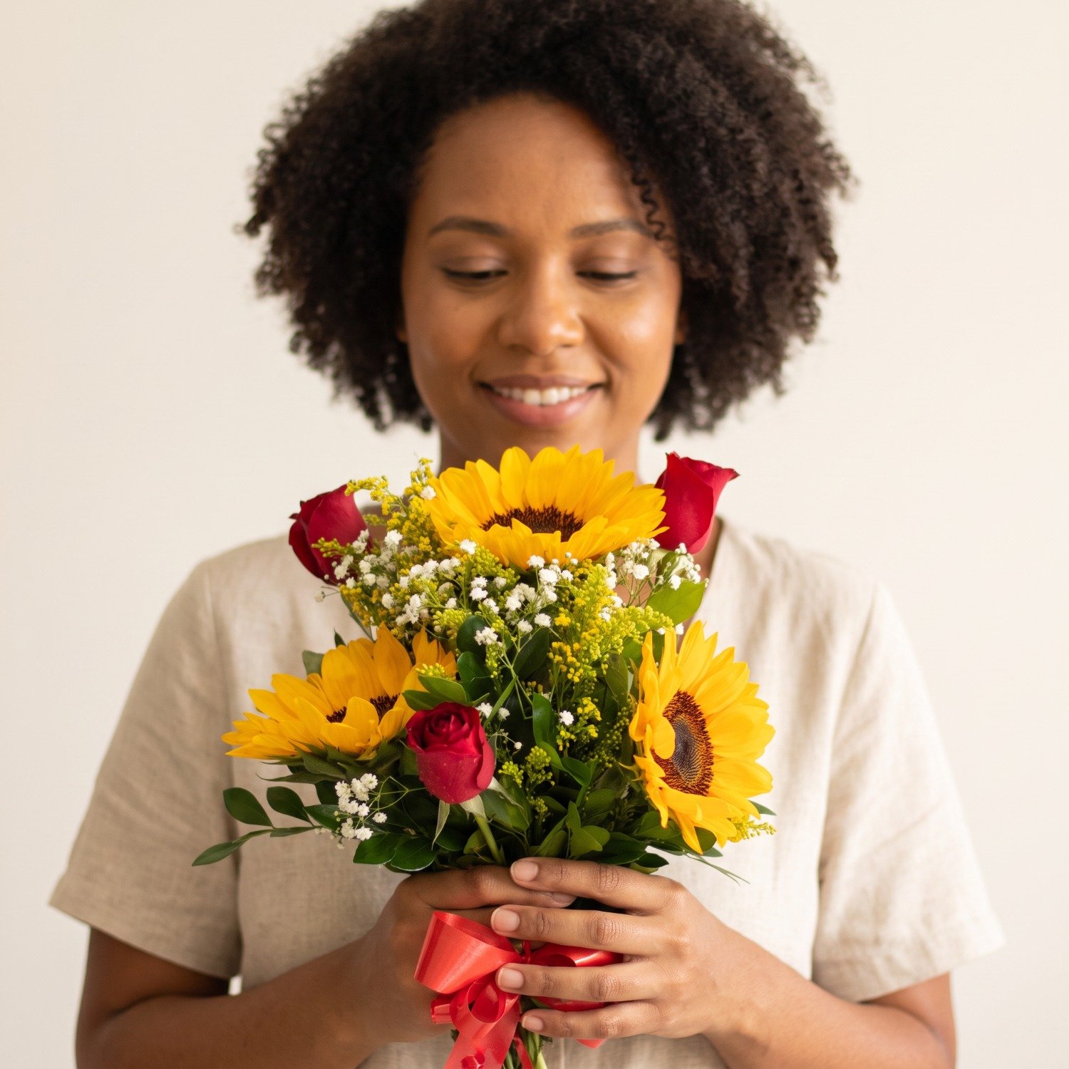 Buquê de  Rosas Girassois
