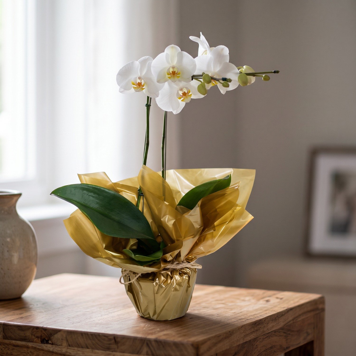 Orquídea Branca  Phalaenopsis Plantada