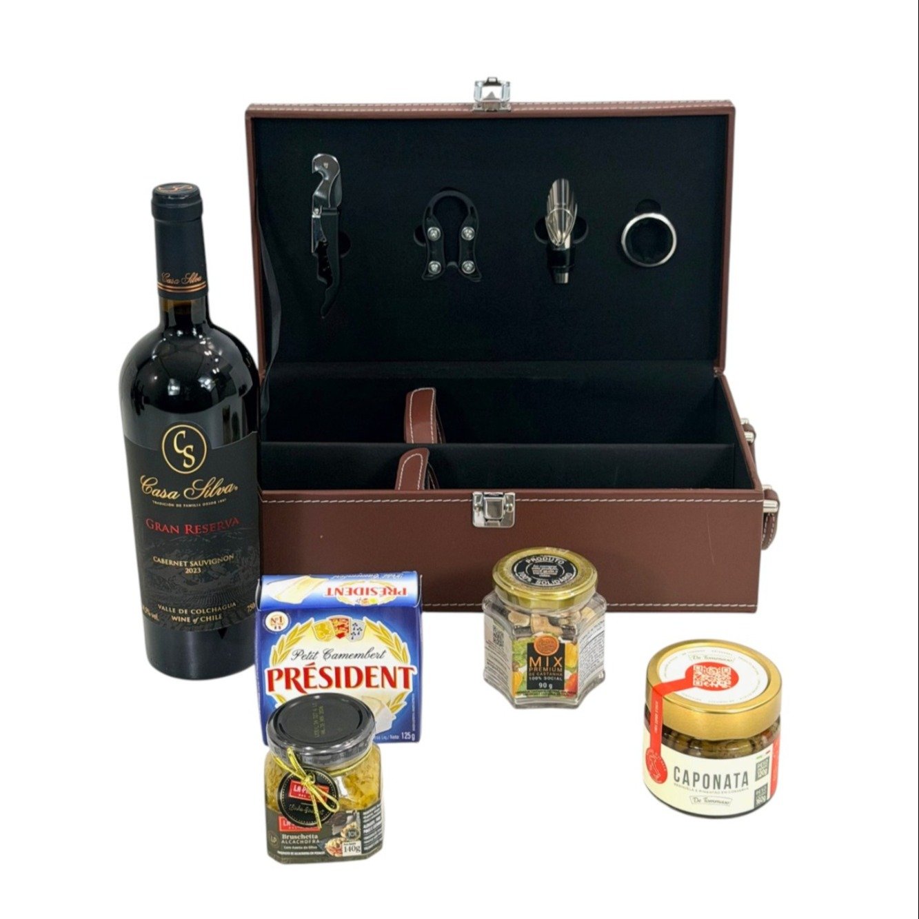  Kit Executivo Queijo e Vinho Lux 