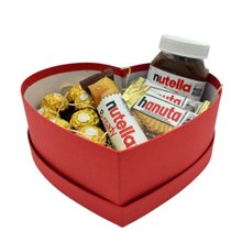Caixa de Coração com Nutella e Ferrero