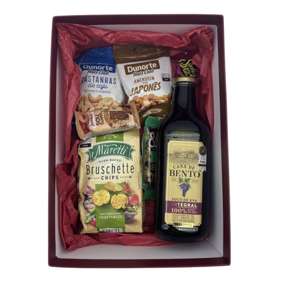 Caixa de Petisco com Suco de Uva