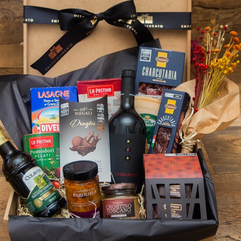 Cesta Gourmet Com Vinho Italiano