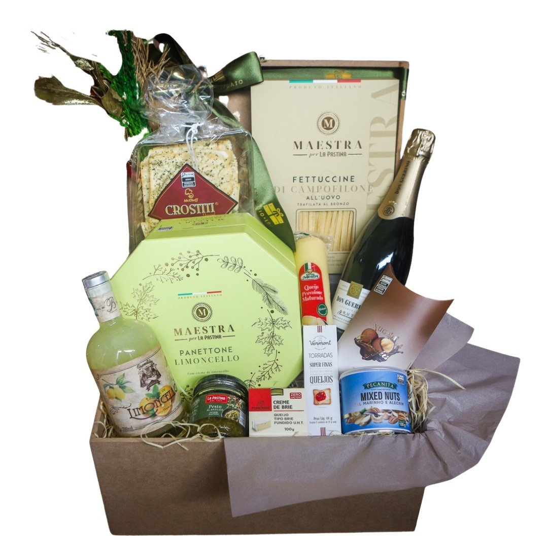 Cesta de Natal Presente Fino c/ licor Limoncello 