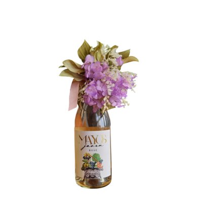 Vinho Rosé Mayos decorado com Flores
