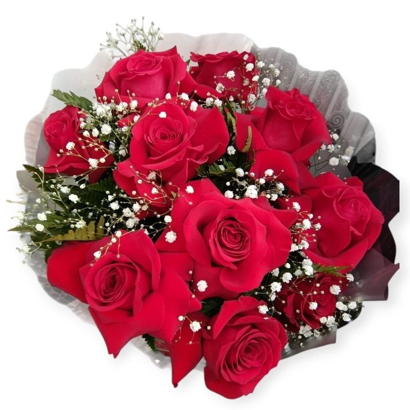 Buque 12 Rosas Vermelhas Importadas Abertas