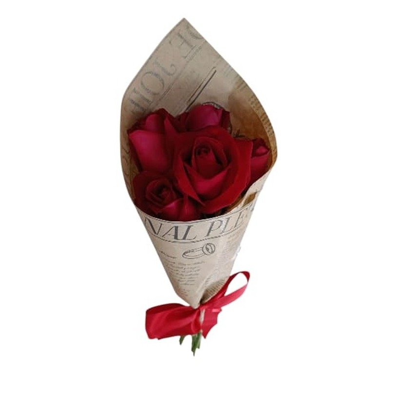 Cone 5 Rosas Vermelhas Lindas