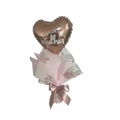 Bolo no Pote com Balão Personalizado Dia da Mulher