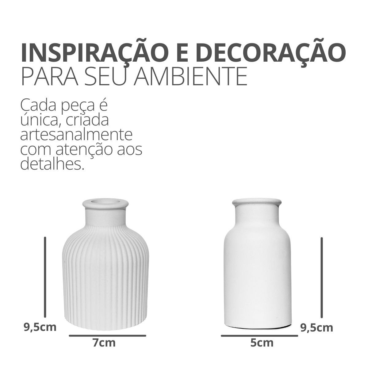 Conjunto 2 Vasos Garrafa Cimento com Flores Secas