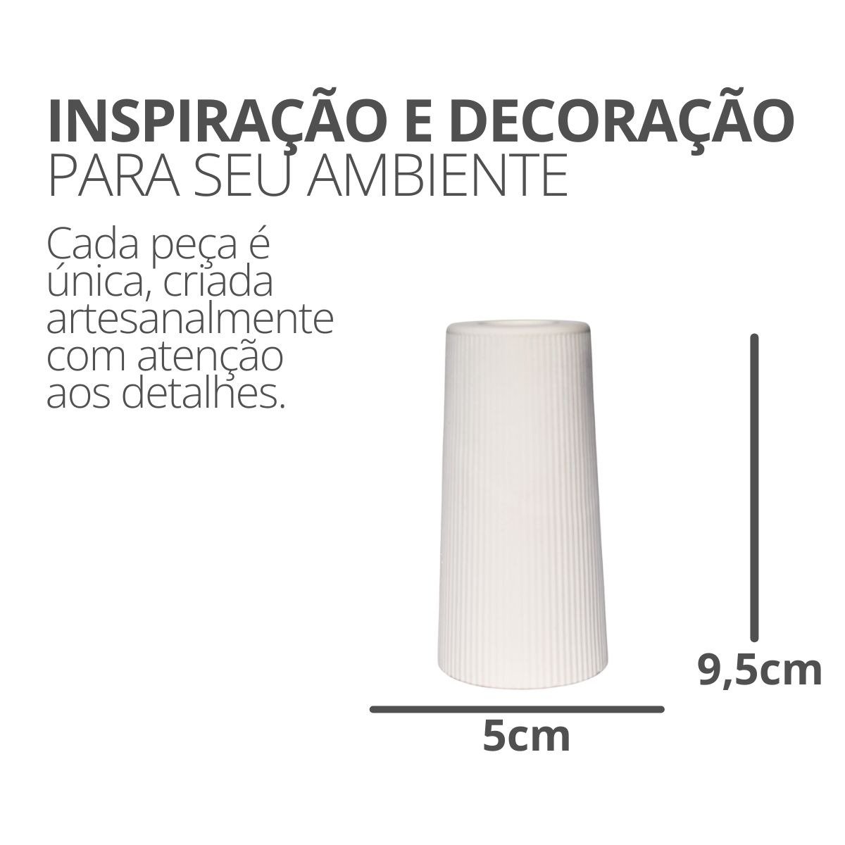Garrafa Tubo Listras Cimento Branco