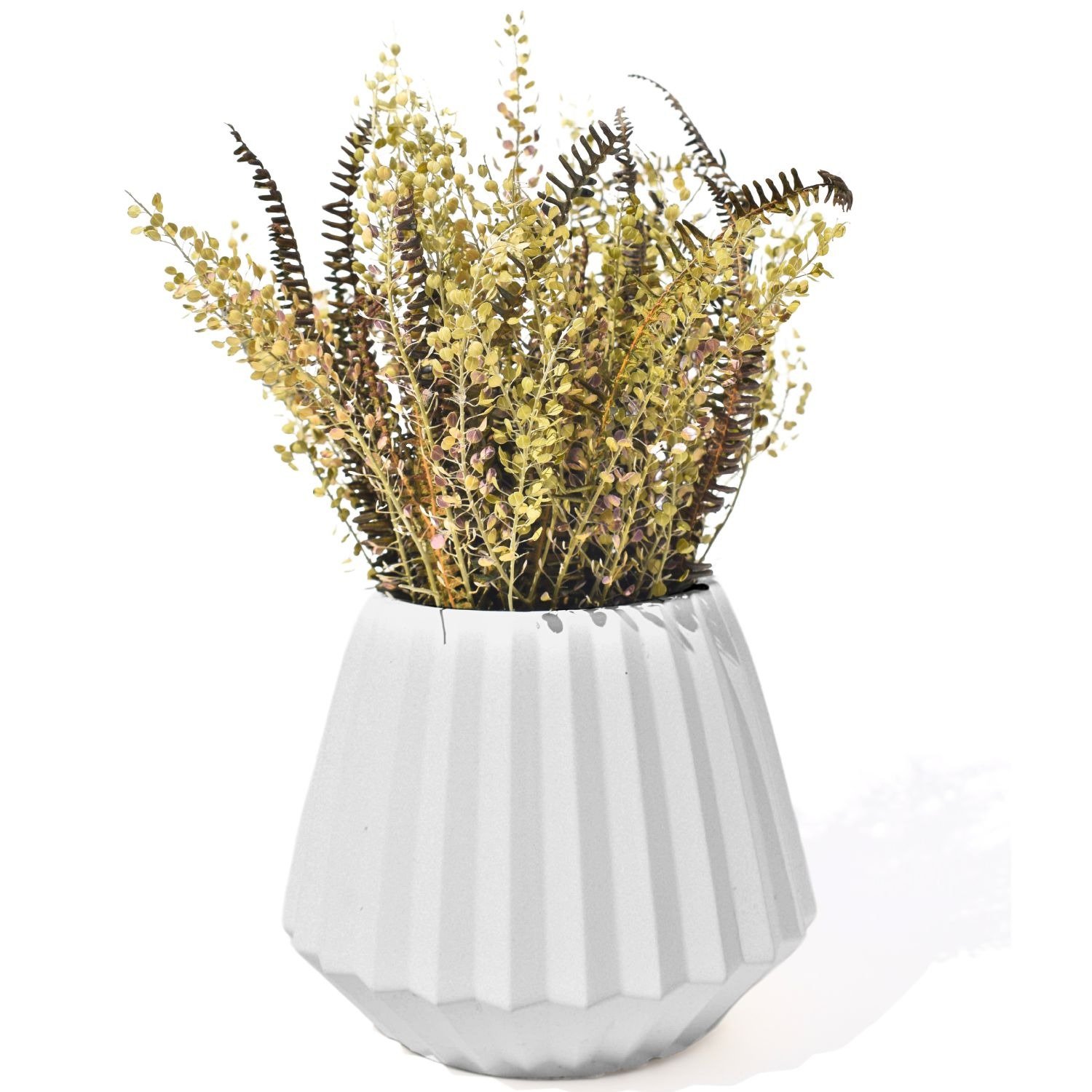 Vaso Diamante Cimento Branco 13cm 
