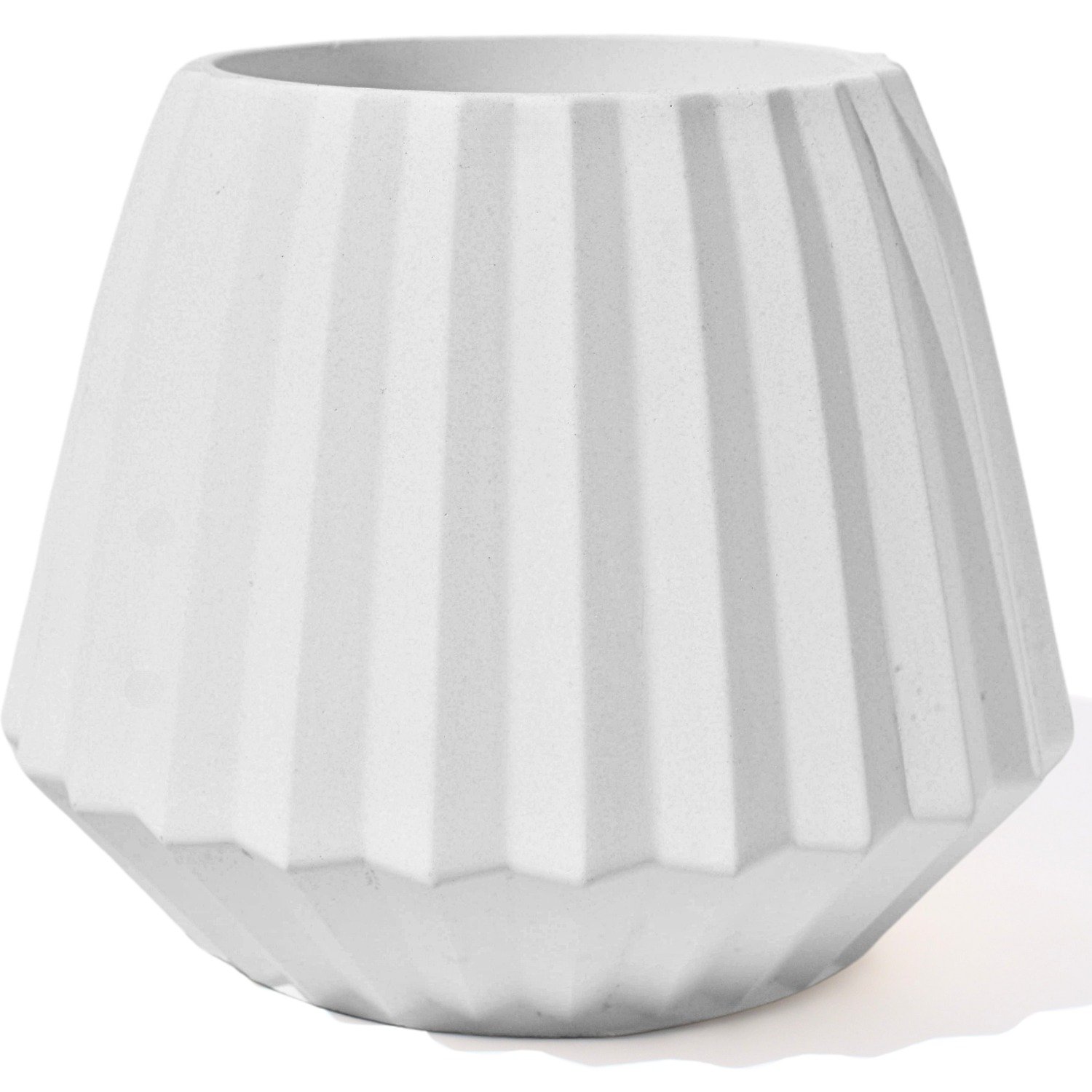 Vaso Diamante Cimento Branco 13cm 