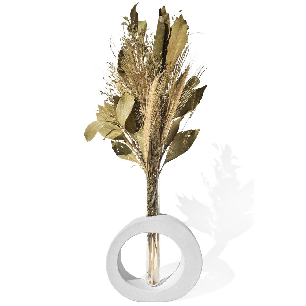 Arranjo De Flores Secas Decorativo Vaso Solitário Red