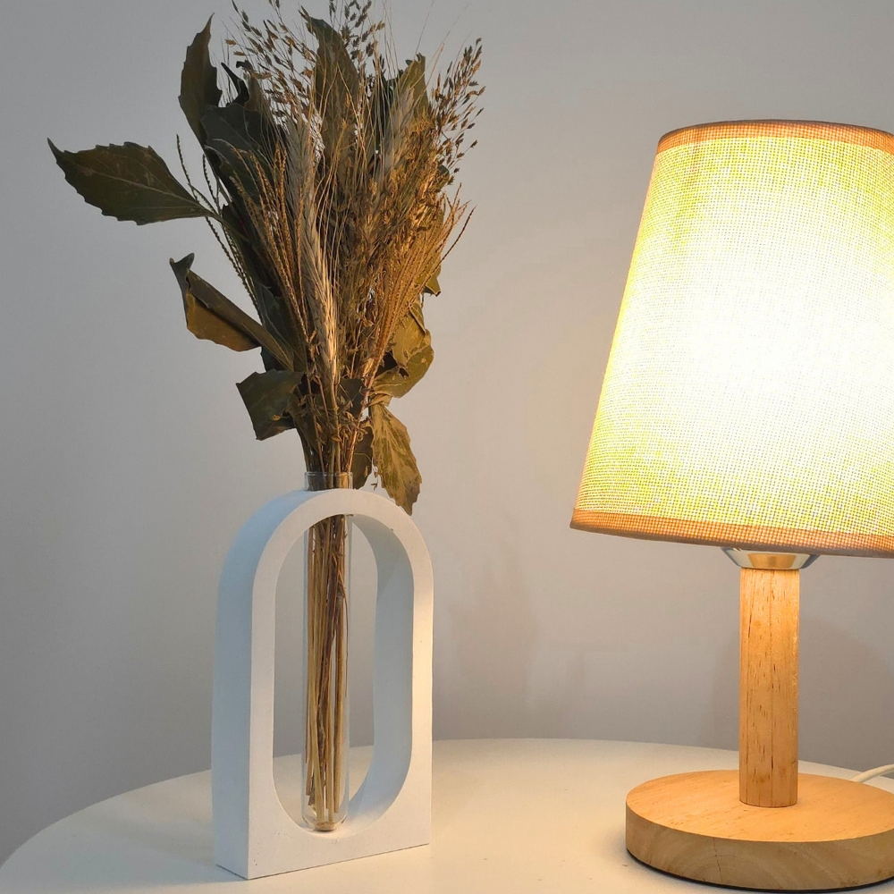 Arranjo De Flores Secas Decorativo Vaso Solitário Port