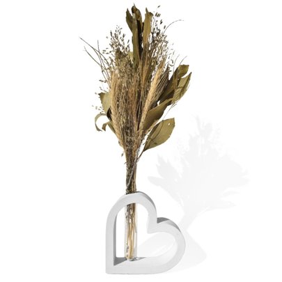 Arranjo De Flores Secas Decorativo Vaso Solitário Amor