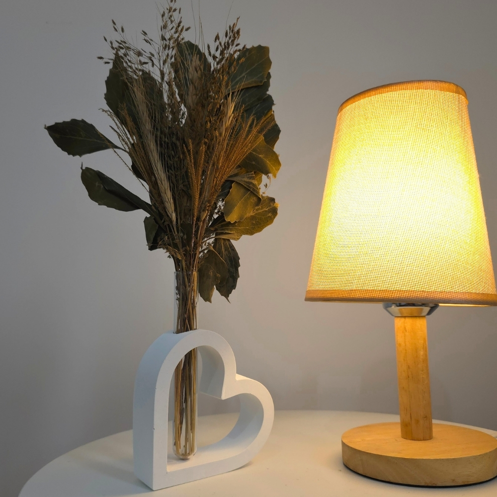 Arranjo De Flores Secas Decorativo Vaso Solitário Amor