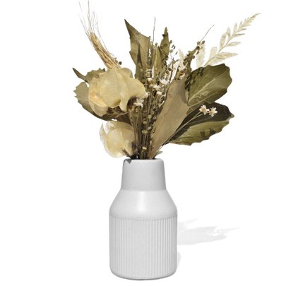 Arranjo De Flores Secas Decorativo Vaso Garrafa Retrô