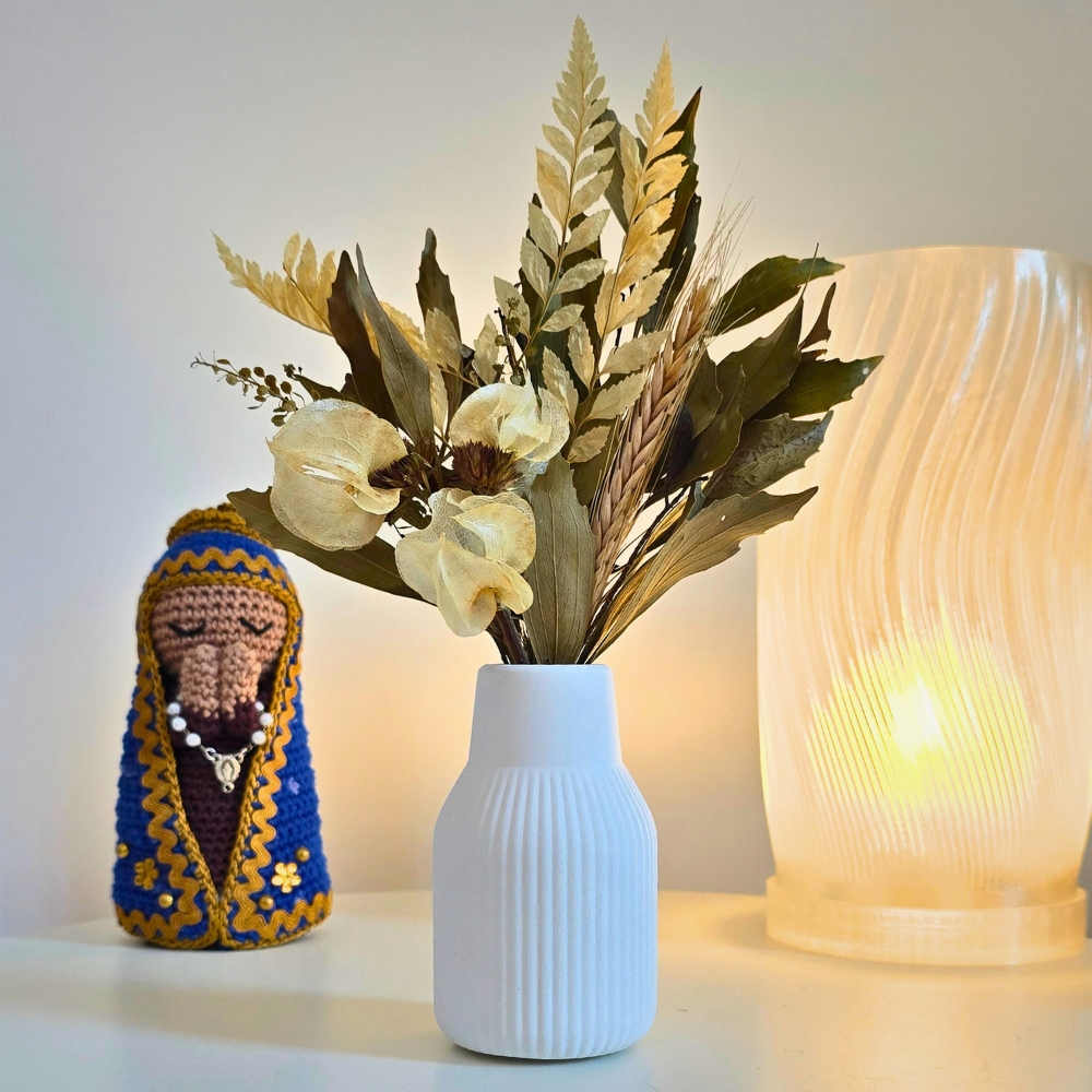 Arranjo De Flores Secas Vaso Garrafa Retrô Decorativo