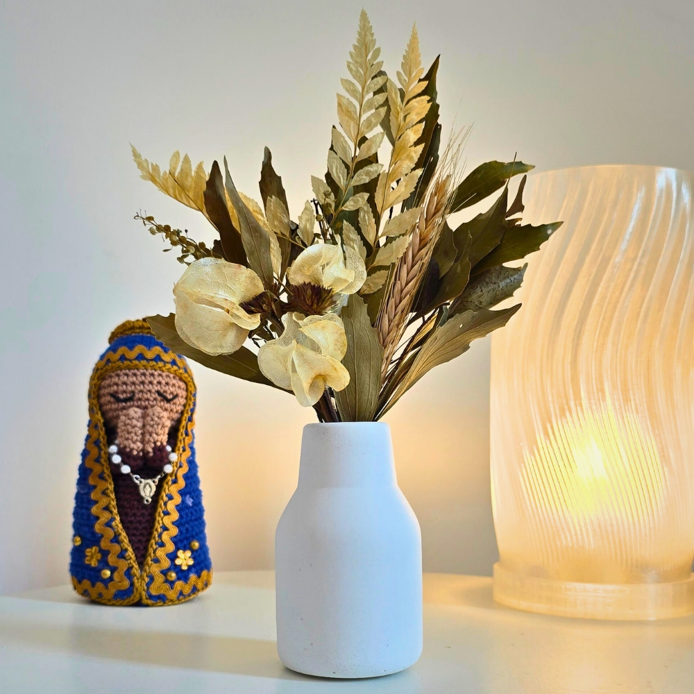 Arranjo De Flores Secas Vaso Decor Garrafa Retrô Liso