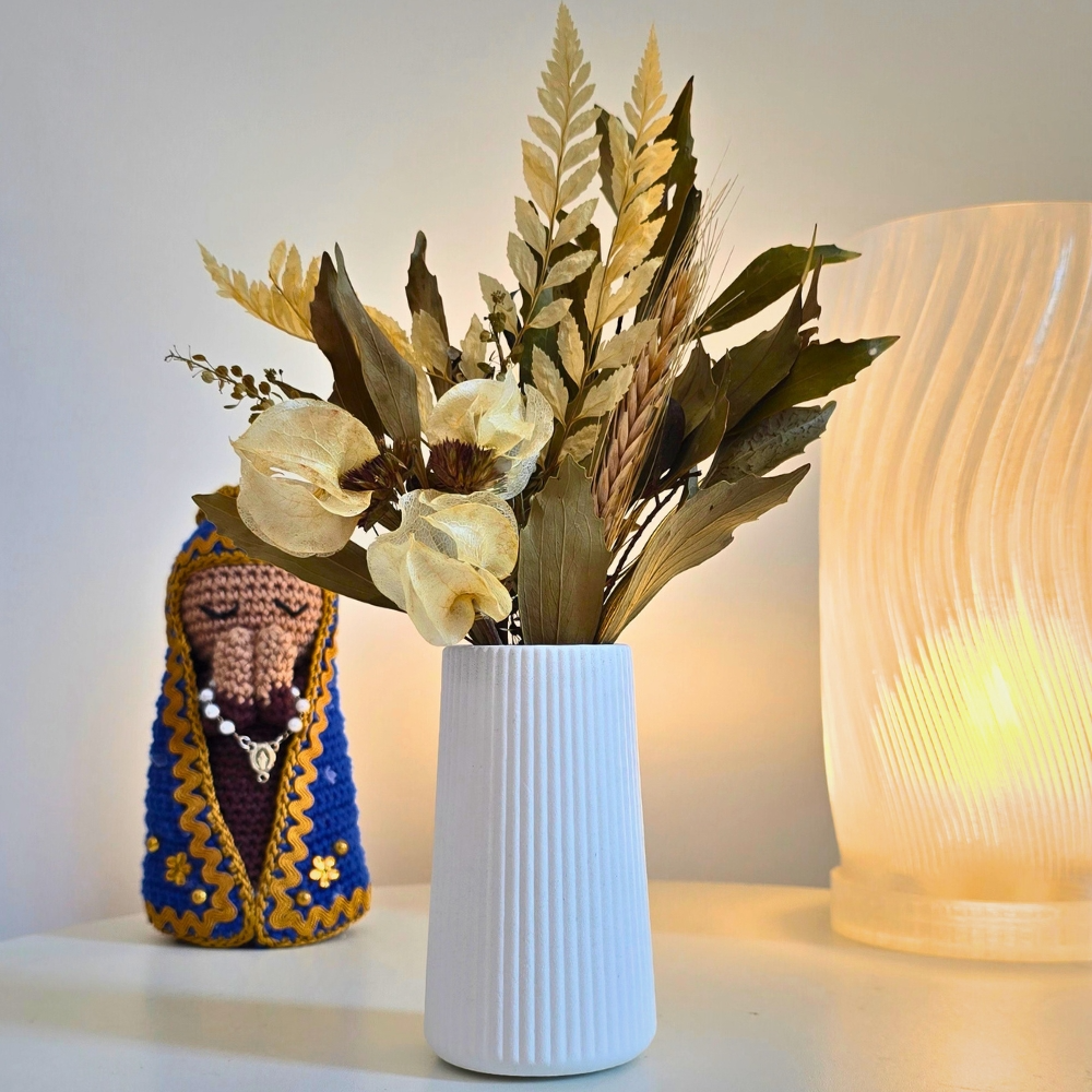 Arranjo De Flores Secas Decorativo Vaso Garrafa Listra