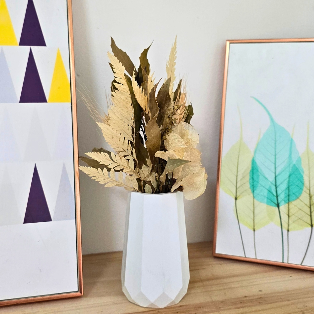 Arranjo De Flores Secas Decorativo Vaso Garrafa Losang