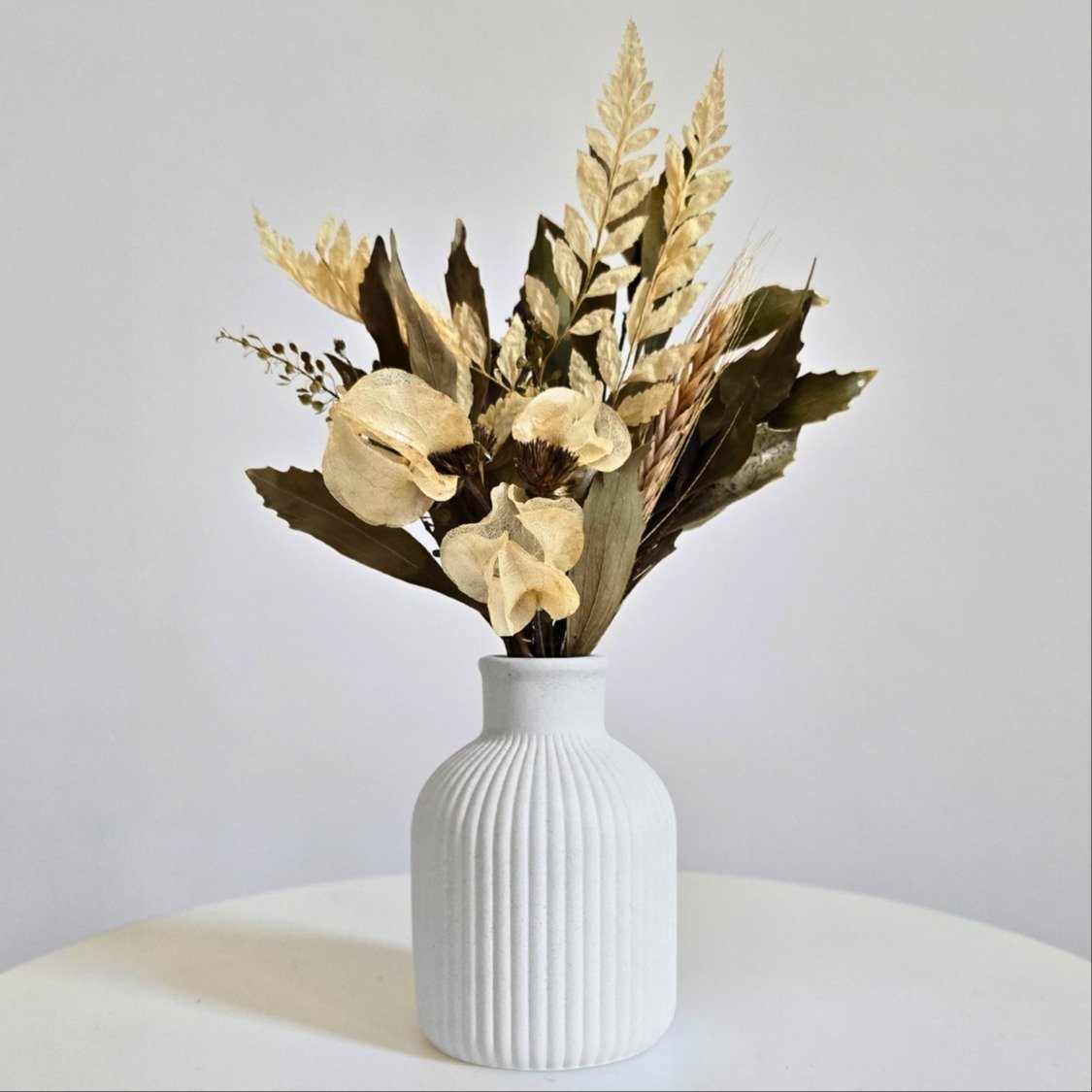 Arranjo De Flores Secas Decor Vaso Garrafa Vintage 