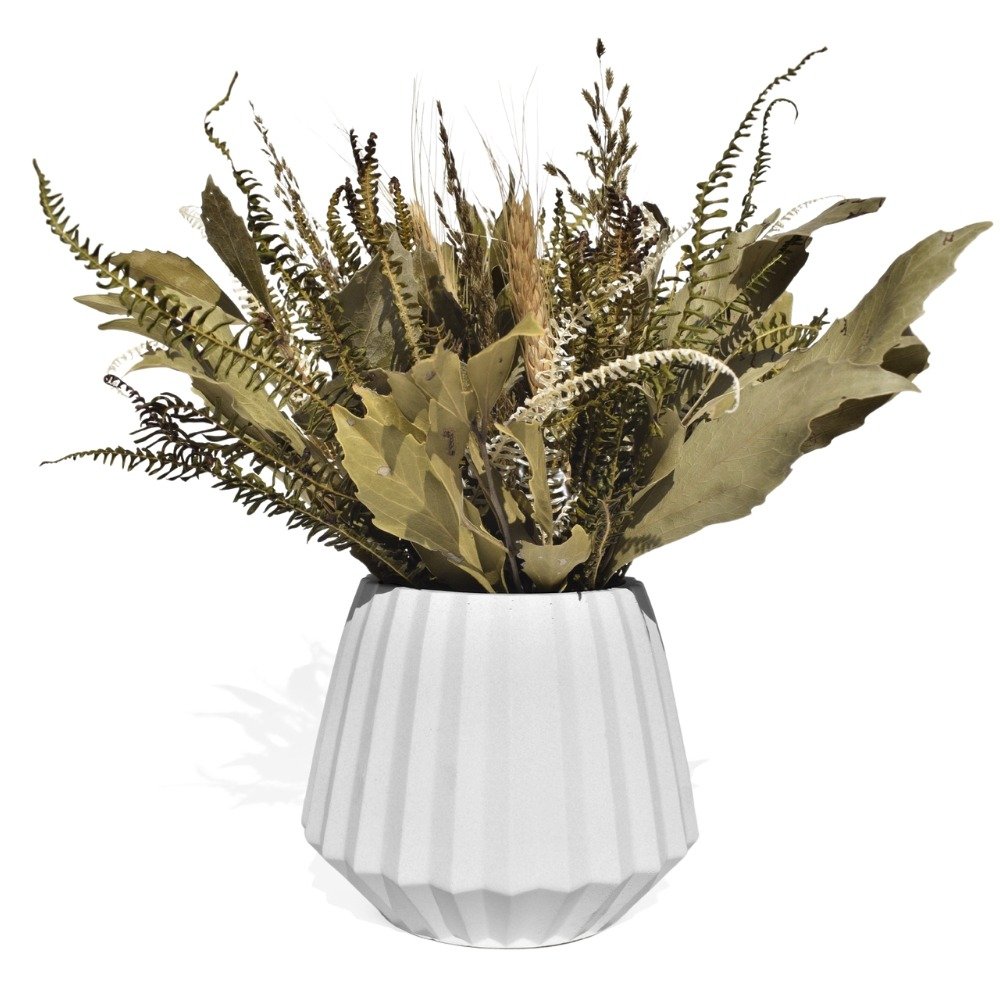 Arranjo De Flores Secas Decorativo Vaso Diamante