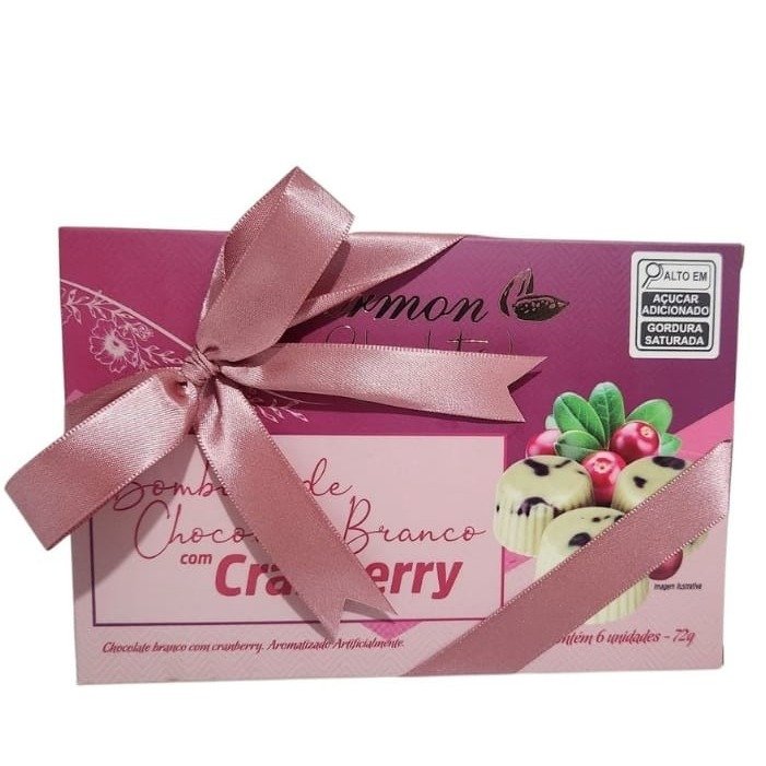 Bombons de Chocolate Branco com Cranberry