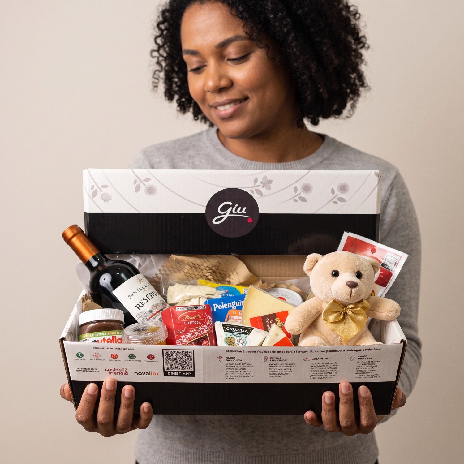 Caixa Luxo Queijo e Vinho Giuliana