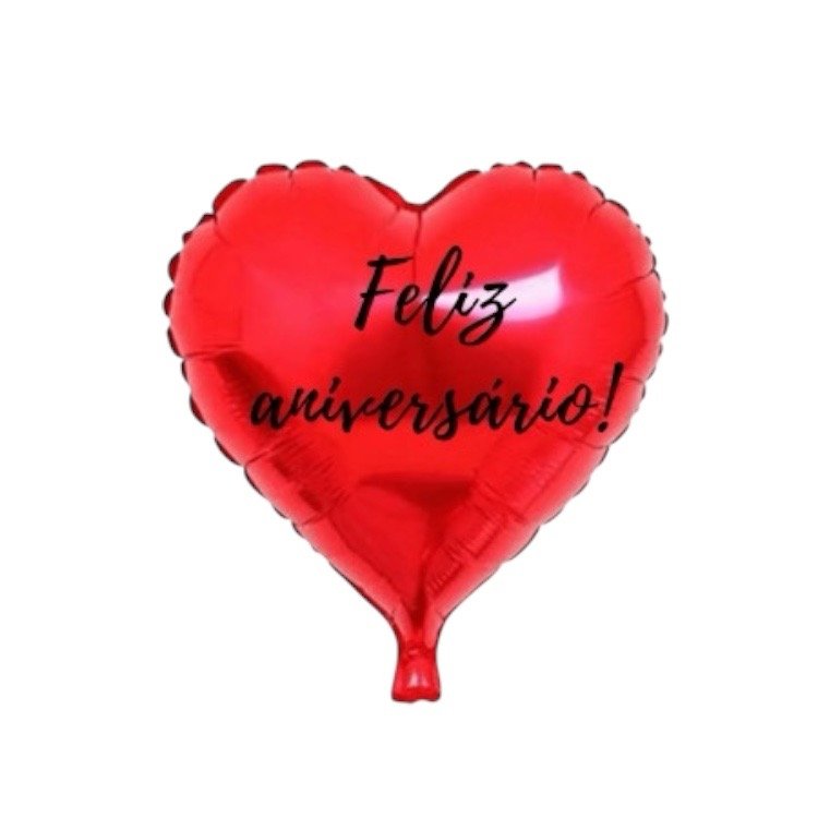 Balão Metalizado Coração Vermelho Personalizado 
