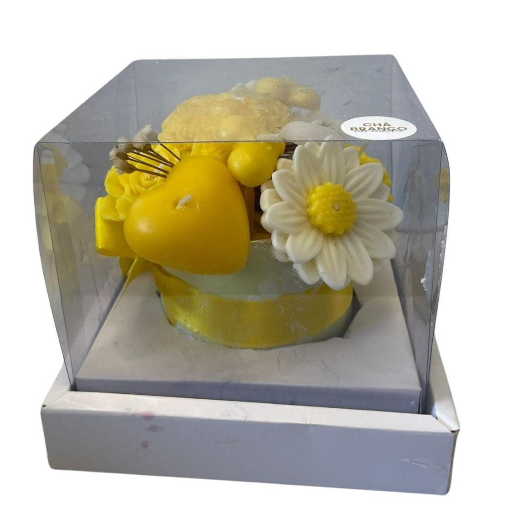 Arranjo Flores de Velas Aromáticas Amarelas