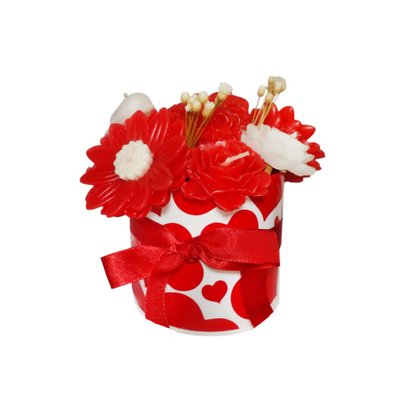 Arranjo Flores de Velas Aromáticas Vermelhas