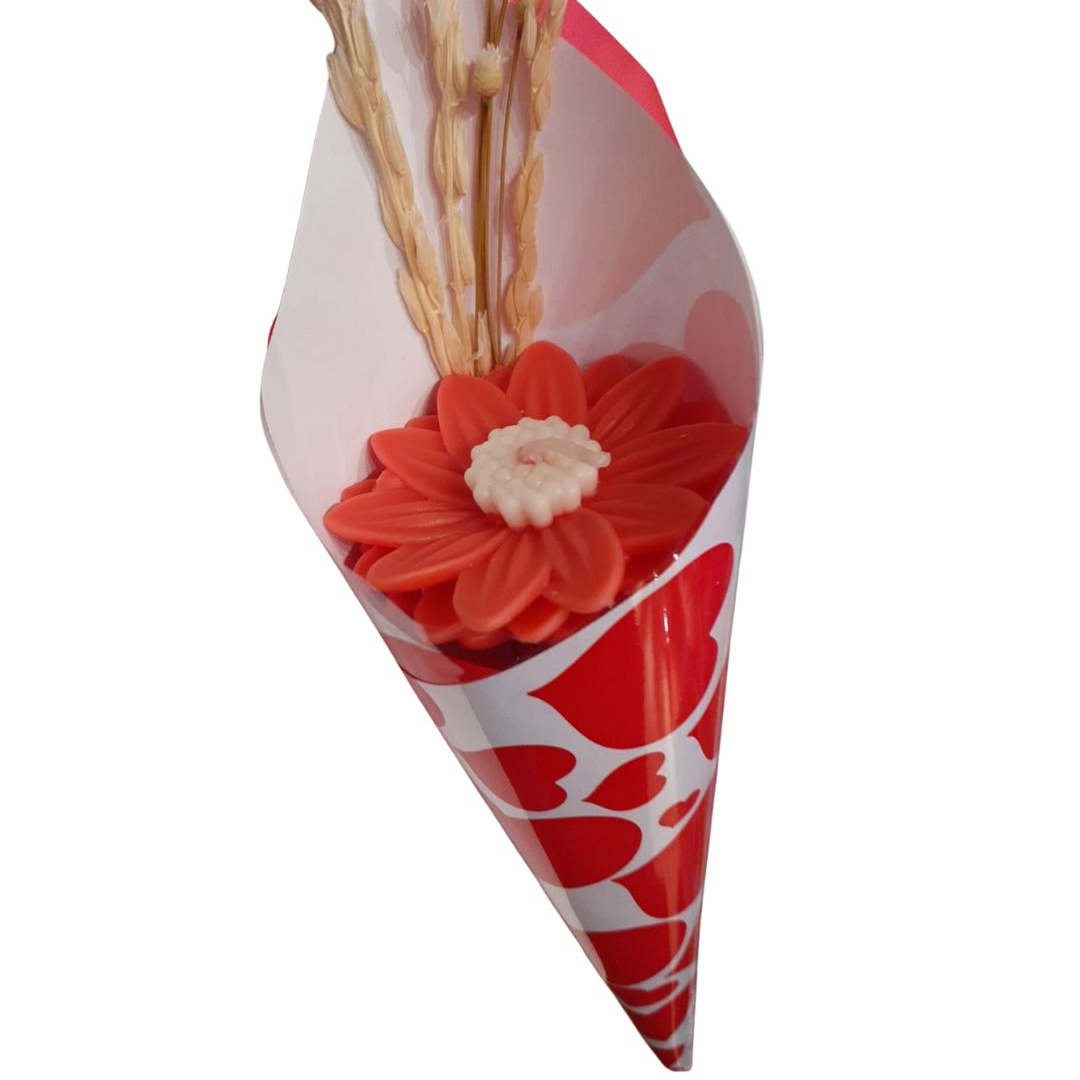 Kit Flor Aromática Vermelhas com Velas