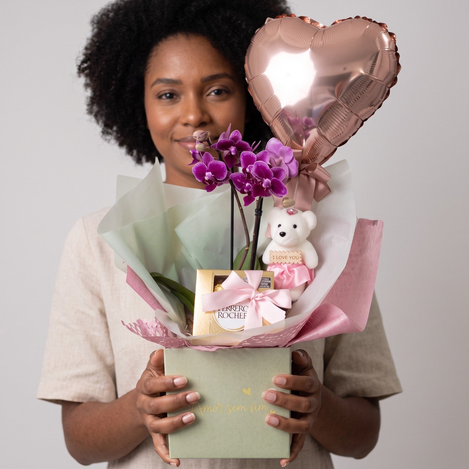 Cesta Amor Sem Fim Orquídea 