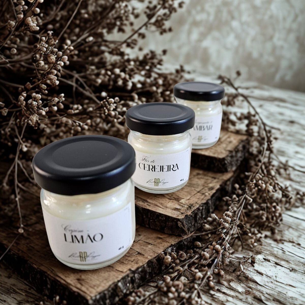 Kit Trio de Mini Velas Aromáticas para Presente