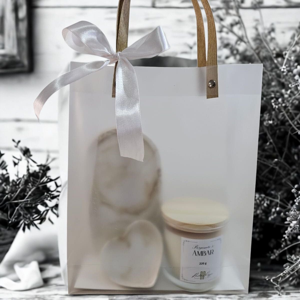 Kit Decorativo Vela Aromática, Bandeja e Porta Joia