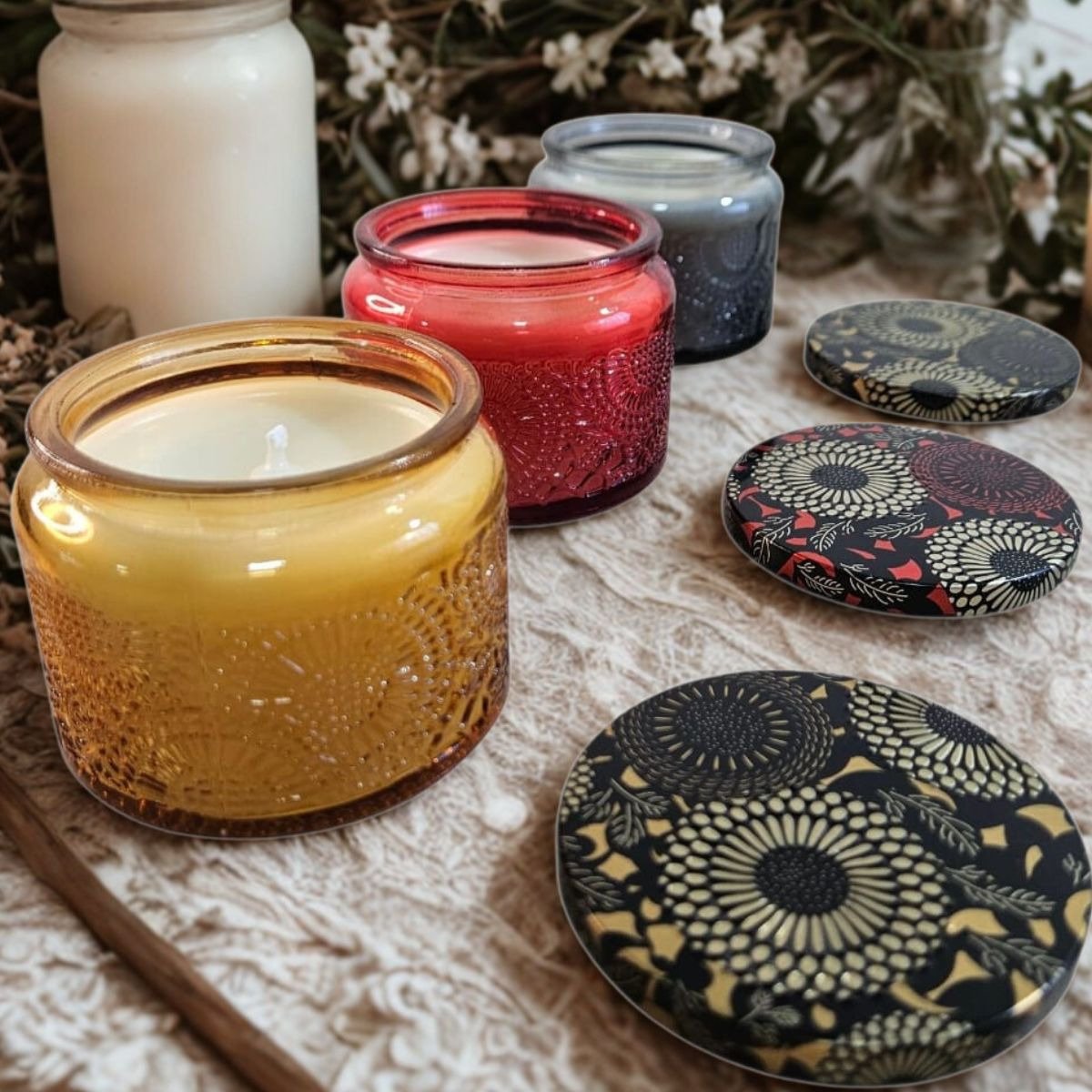 Kit Mandala Gift: 3 Velas Aromáticas Decorativas