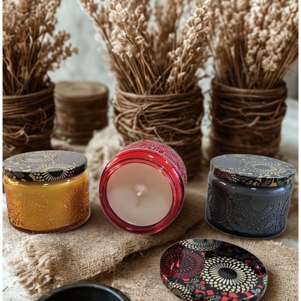 Kit Mandala Gift: 3 Velas Aromáticas Decorativas