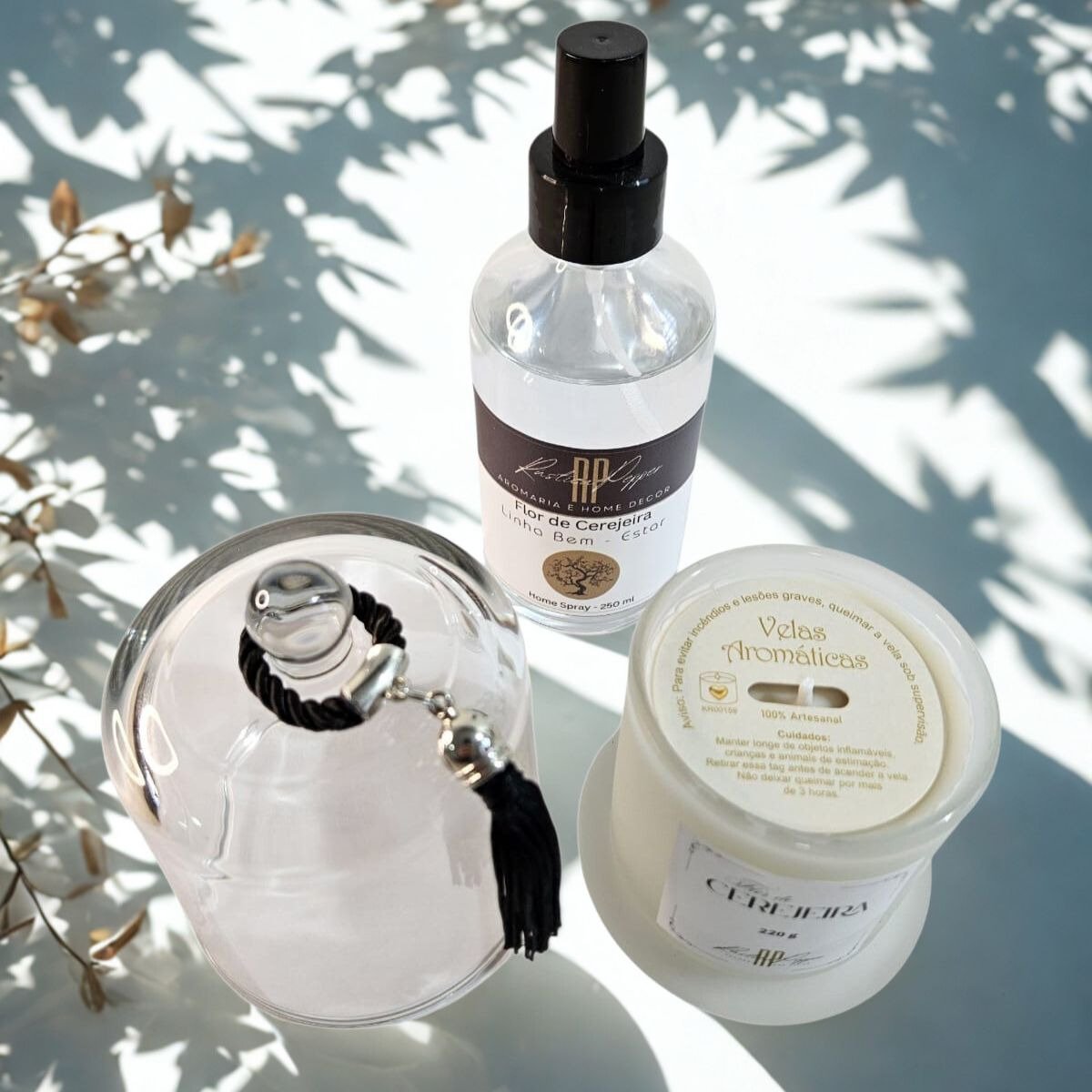   Kit Sensação: Home Spray e Vela Aromática Decorativa