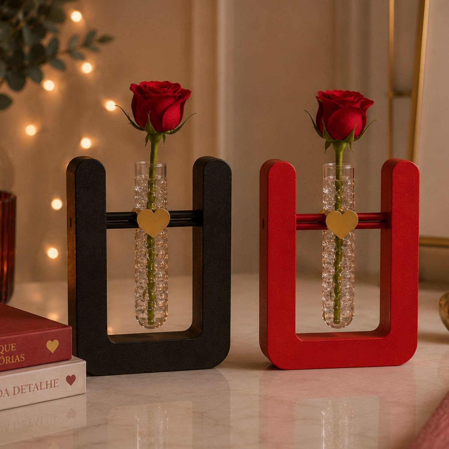 Dueto da Rosa Vermelho e Preto