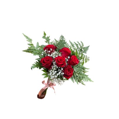 Buquê De 6 Rosas Vermelhas Luxo