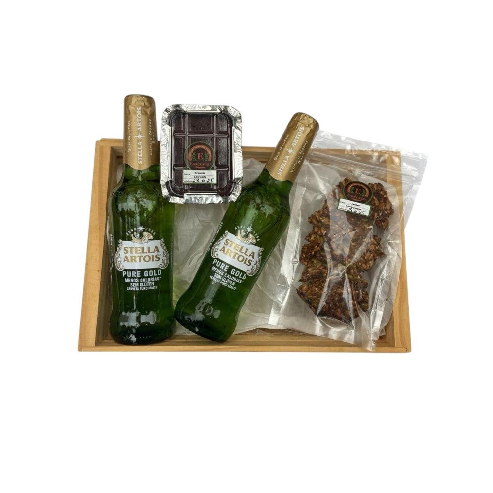 Cesta Sabor e Alegria: Cerveja, Cracker E Brownie