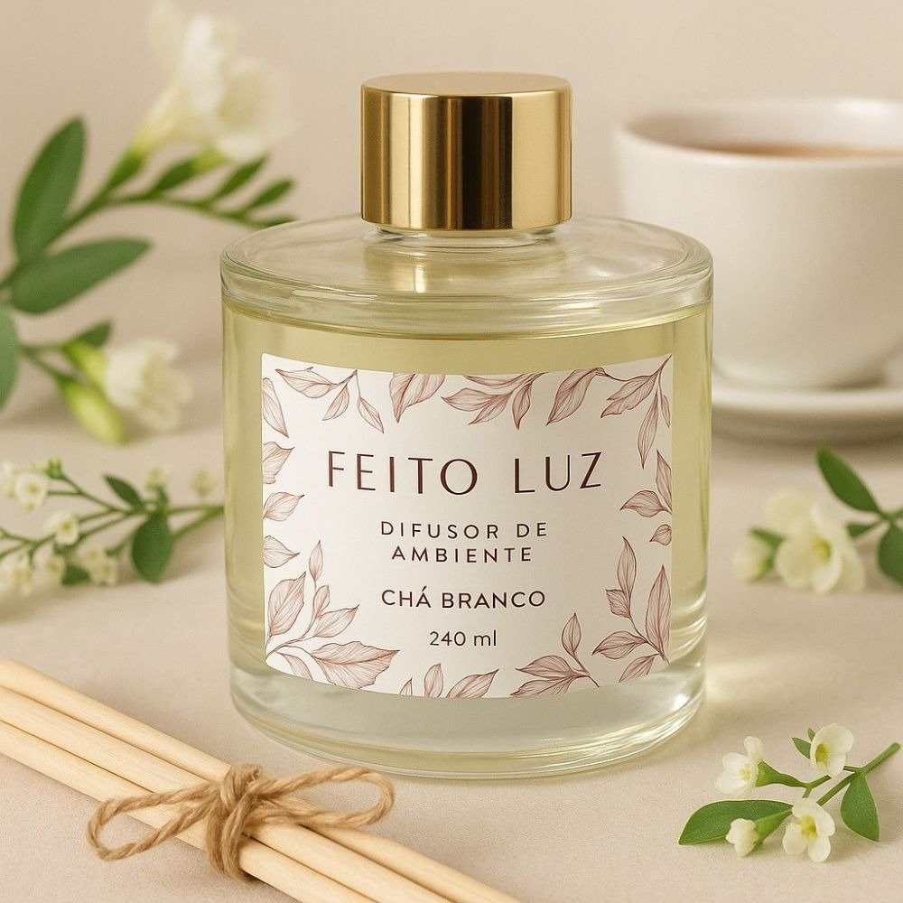 Kit 12 Velas Wax Melts + Rechaud + Difusor Chá Branco