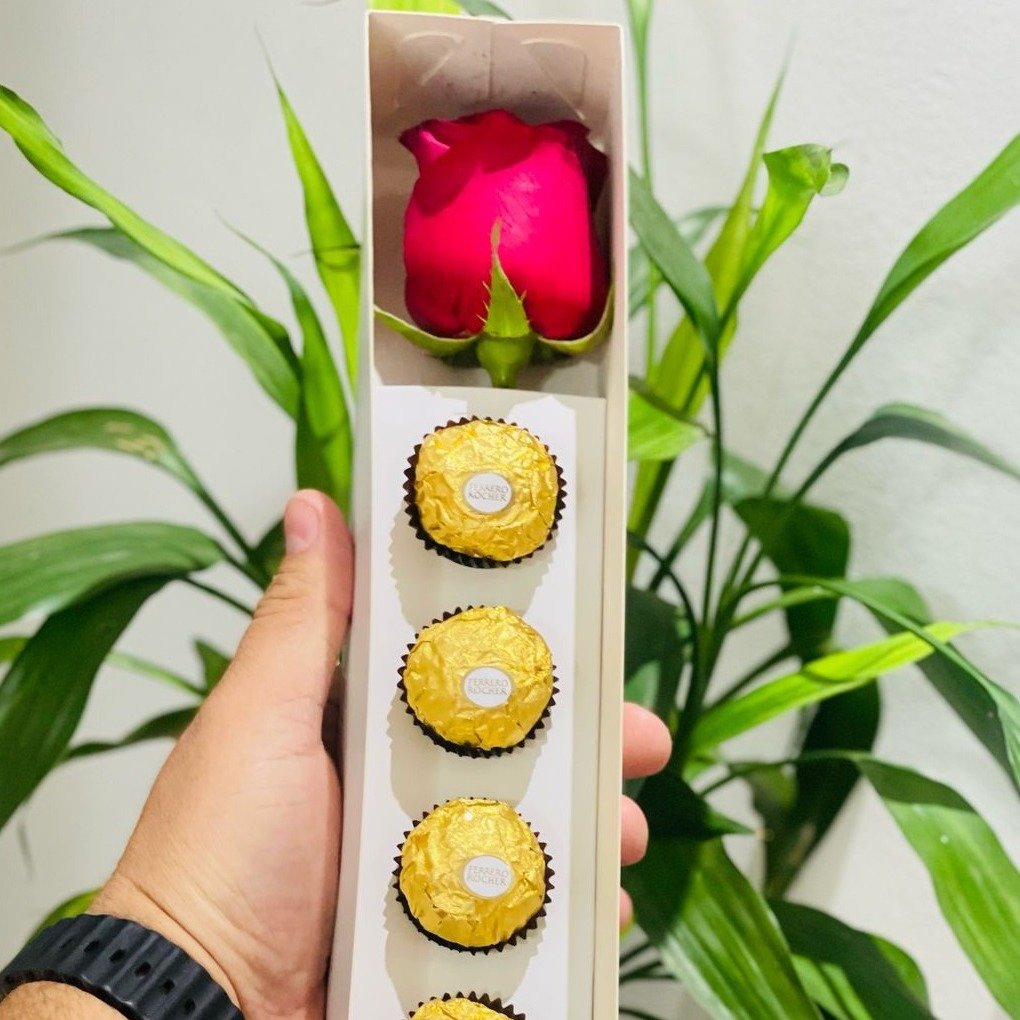 Rosa com Chocolates