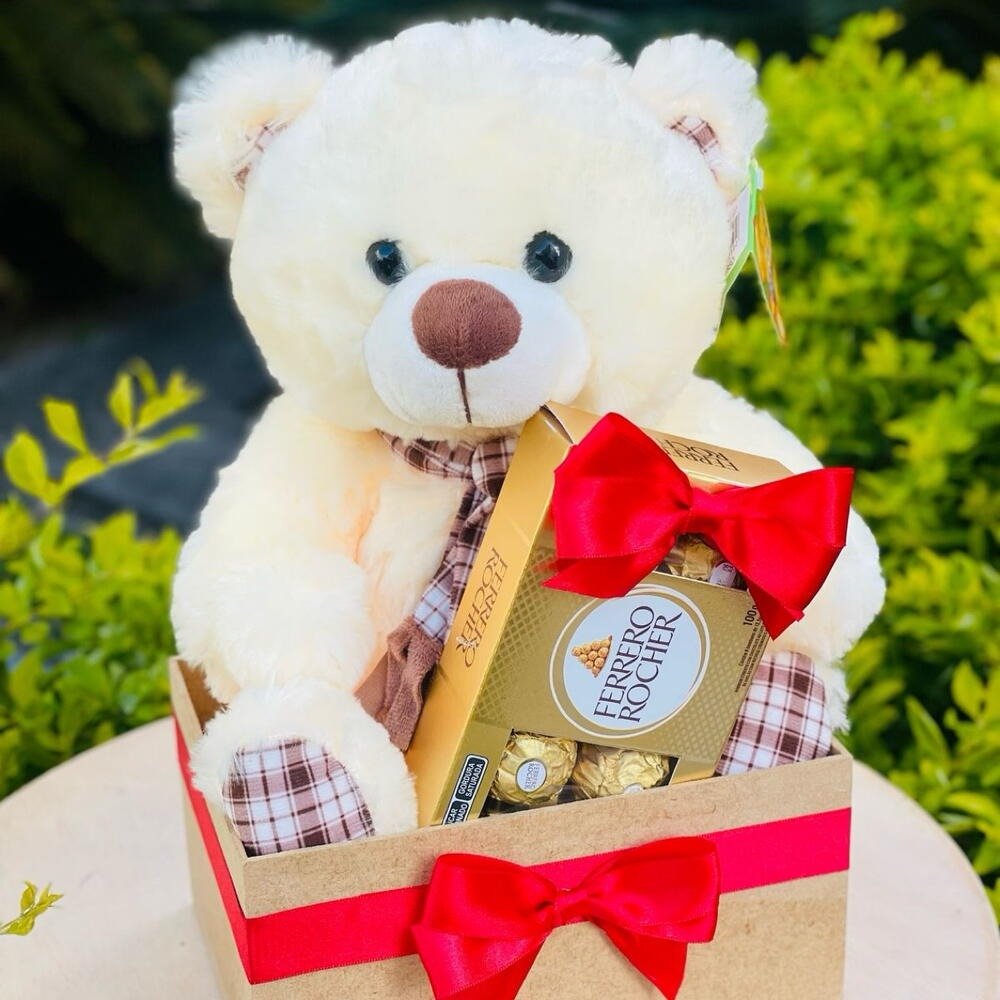Cesta Ursinho com Chocolates