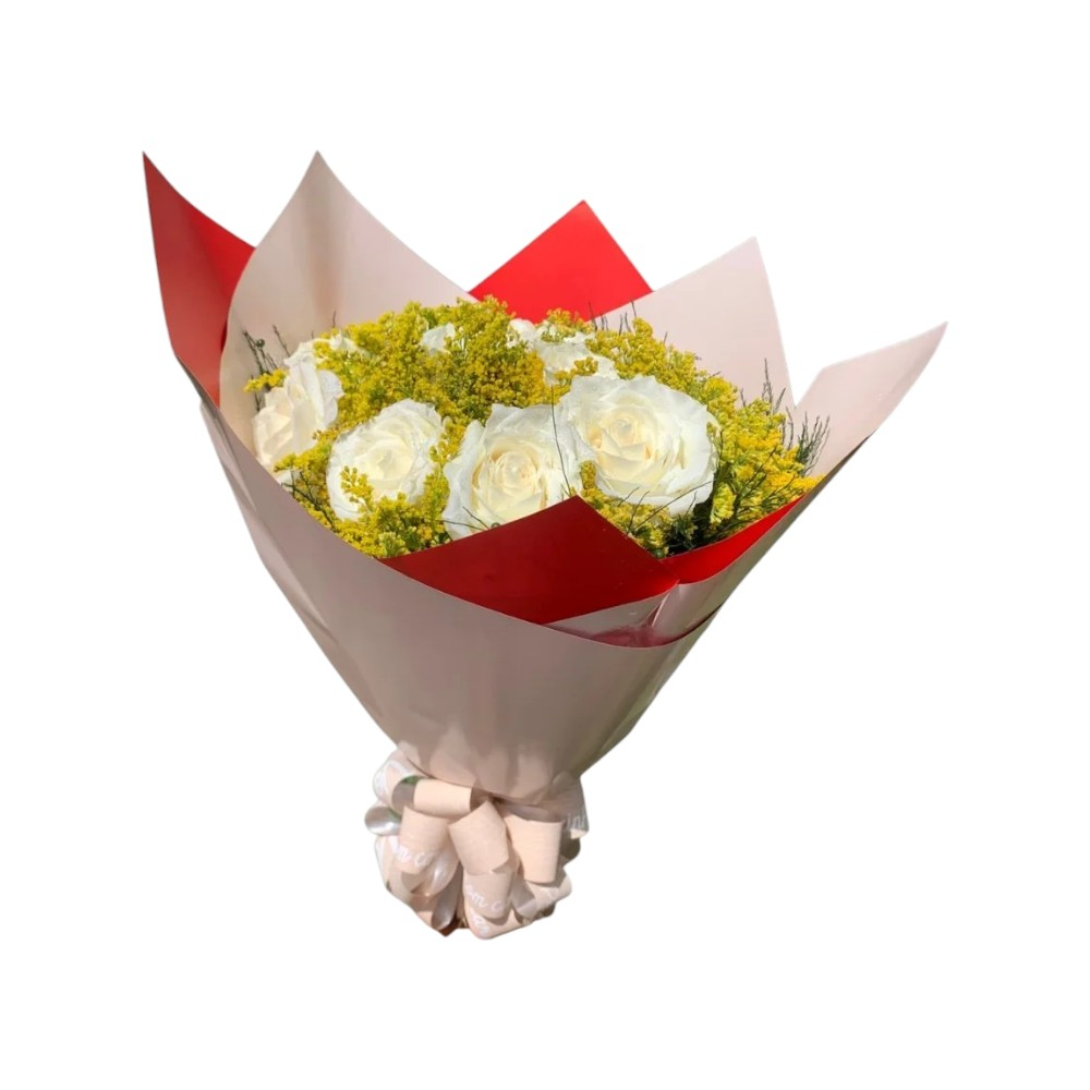Buquê Louis 12 Rosas Brancas