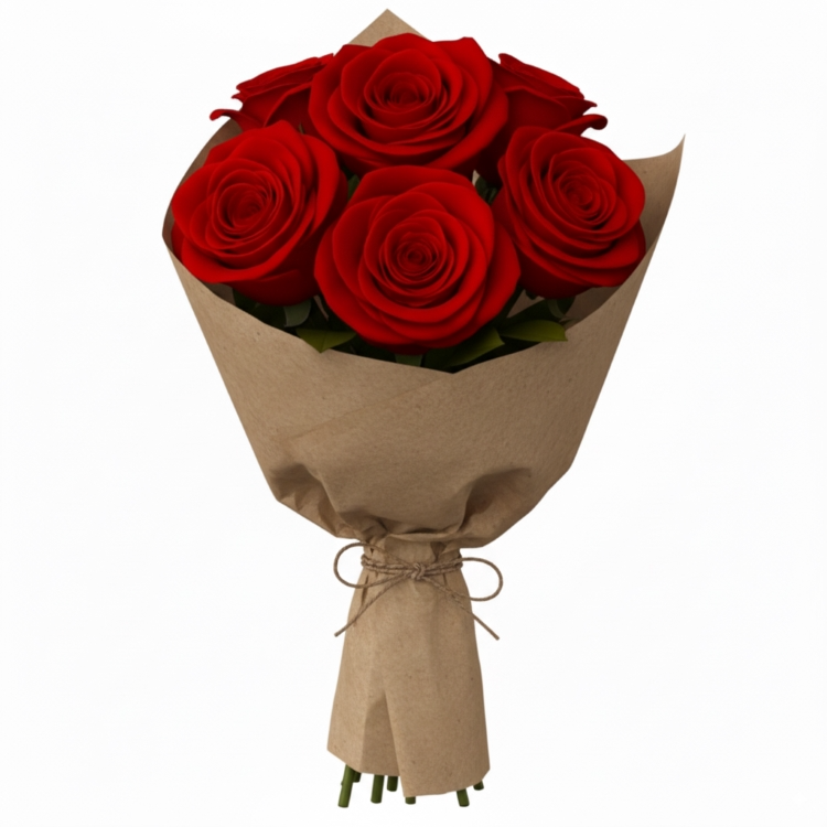 Buquê 7 Rosas Vermelho no Kraft