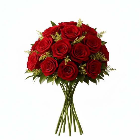 Buquê Clássico 12 Rosas Vermelhas